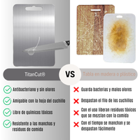 TitanCut® Tabla de picar 100% en Titanio antibacterial