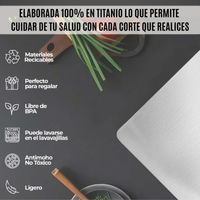 TitanCut® Tabla de picar 100% en Titanio antibacterial