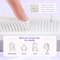 Ovéla® Cepillo para el Cabello Retráctil y Auto Limpiante