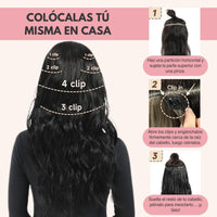 Lushen® Extensiones de Cabello Natural con Sistema de clip