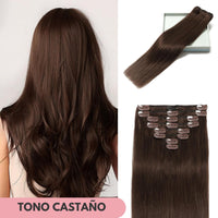Lushen® Extensiones de Cabello Natural con Sistema de clip