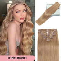 Lushen® Extensiones de Cabello Natural con Sistema de clip