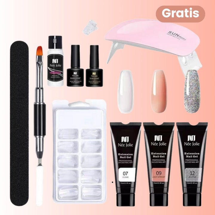 Unelle® Kit de Polygel con 3 Tonos + Lampara UV Gratis