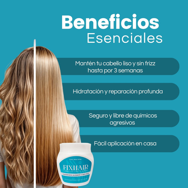 FIXHAIR® Crema de Queratina Alisadora y Anti Frizz