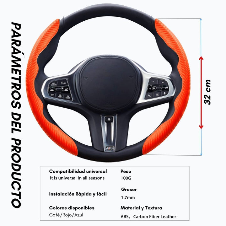 CarFiber® Protector de Ajuste Ergonomico para Volante