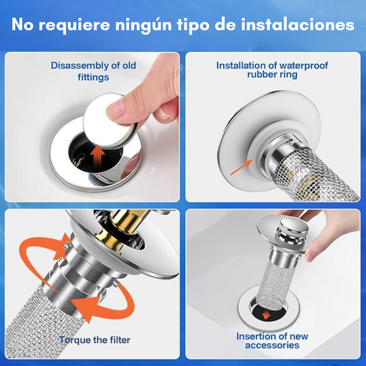 DrainMaster™ Tapón Anti-Obstrucción con Filtro Incorporado 2x1