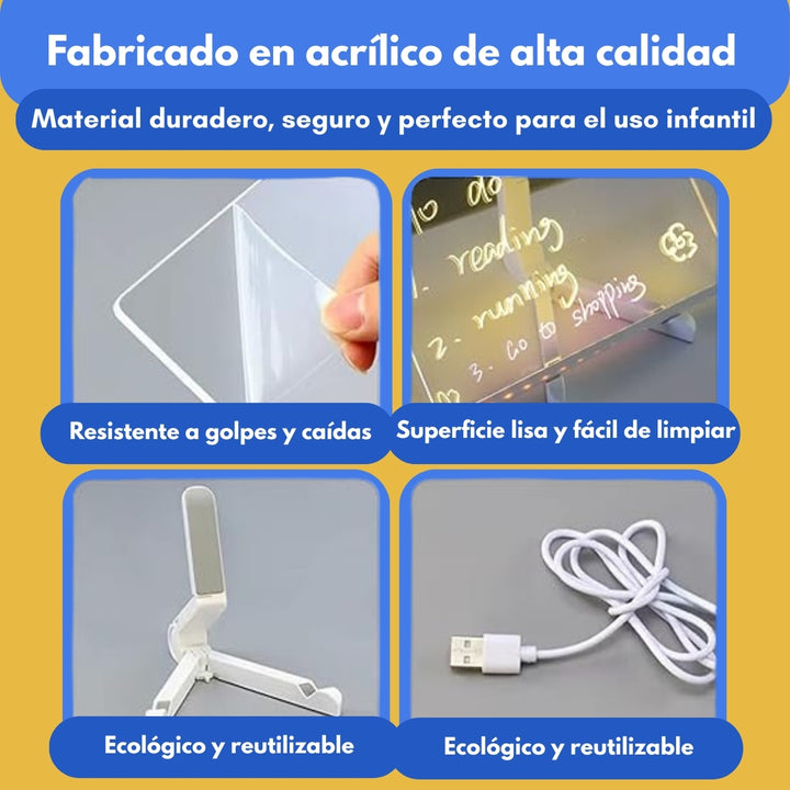LumiPad® Pizarra LED De Aprendizaje + Marcadores Gratis