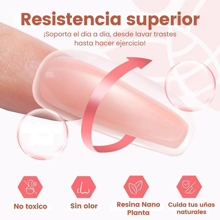 Unelle® Kit de Polygel con 3 Tonos + Lampara UV Gratis