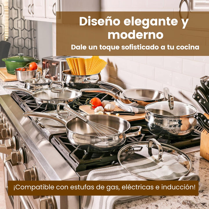 MasterPot® Set de Ollas Premium en Acero Inoxidable x12 Piezas
